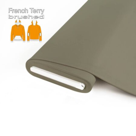 Biologische French Terry brushed salie – GOTS-gecertificeerde wintersweatstof