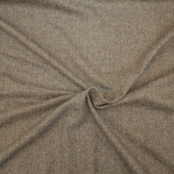 donegal tweed met visgraad in bruin van Hilco stoffen